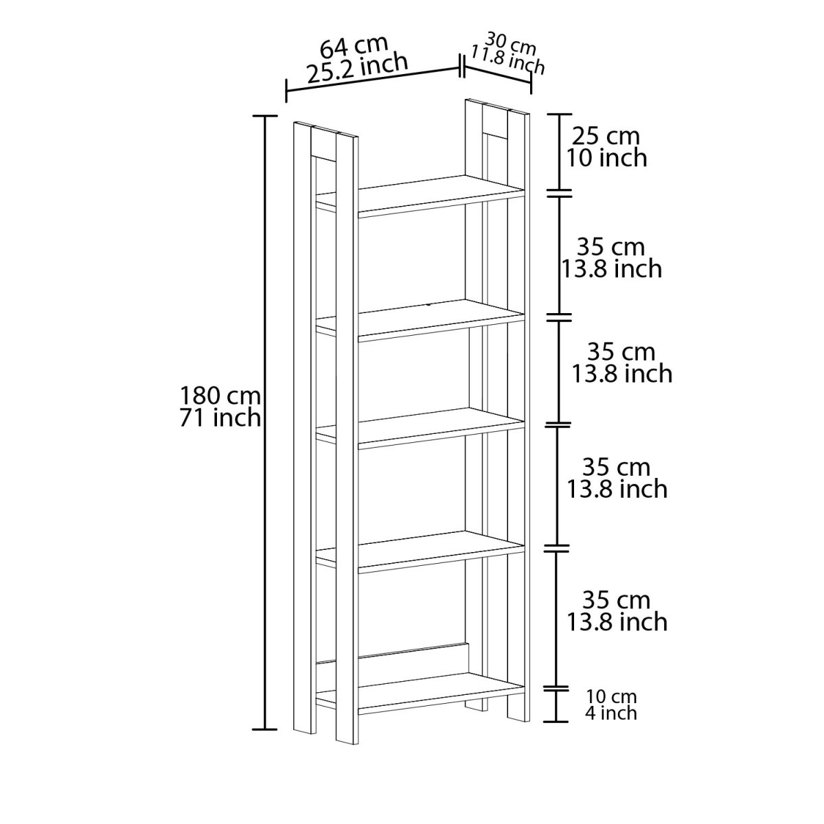 Country - White – Полица за книги - Image 6
