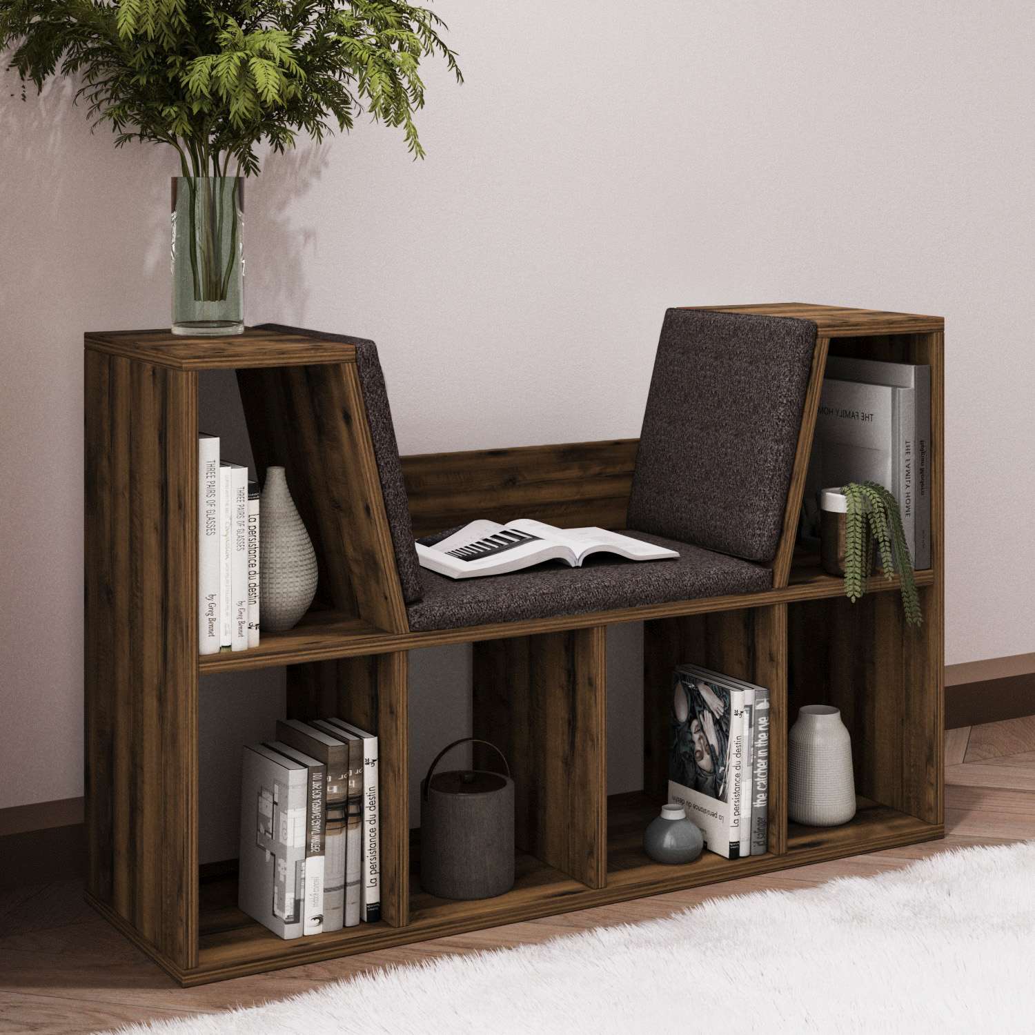 382NRC131720-201.jpg Livora - Rustic Walnut – Полица за книги - Image 1