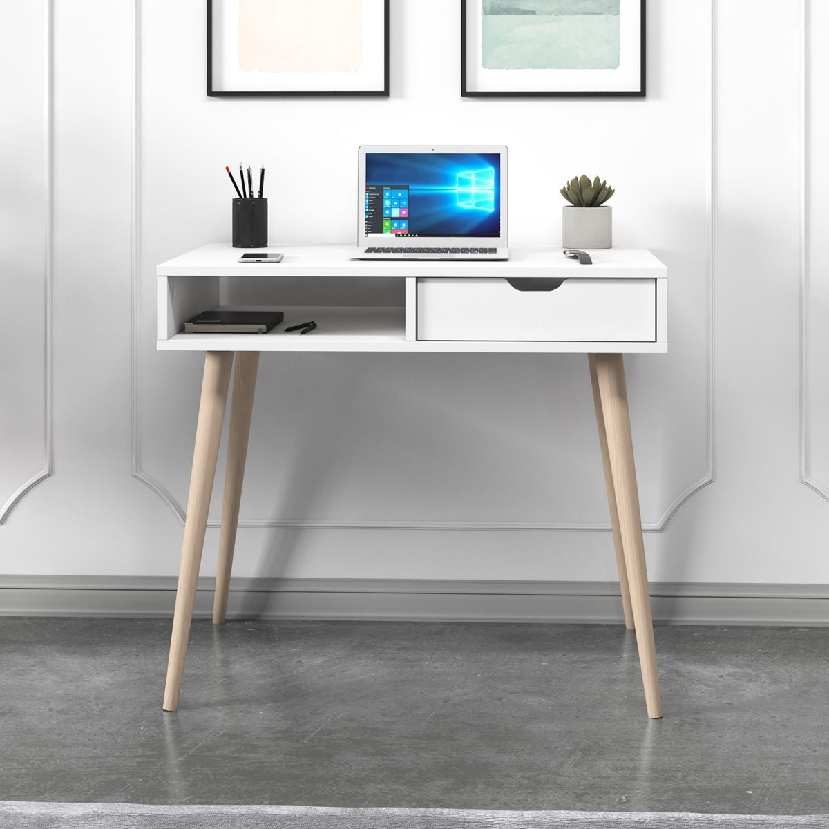 Offer - White, Wooden – Канцелариско биро - Image 3