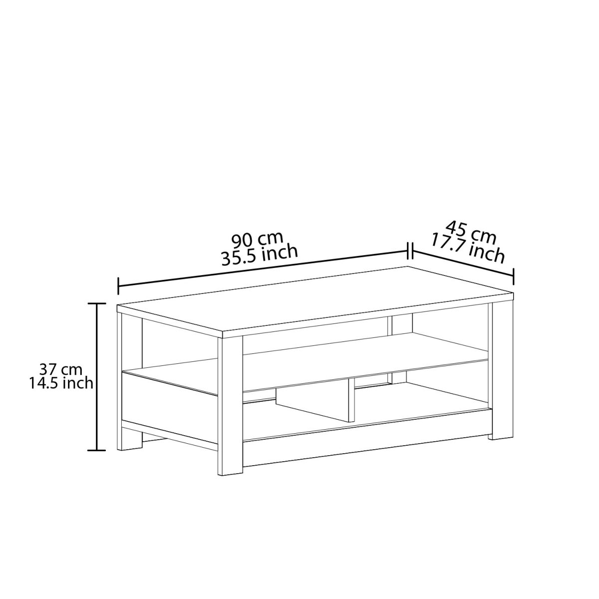 Aydos - White, Oak – Маса за кафе - Image 6