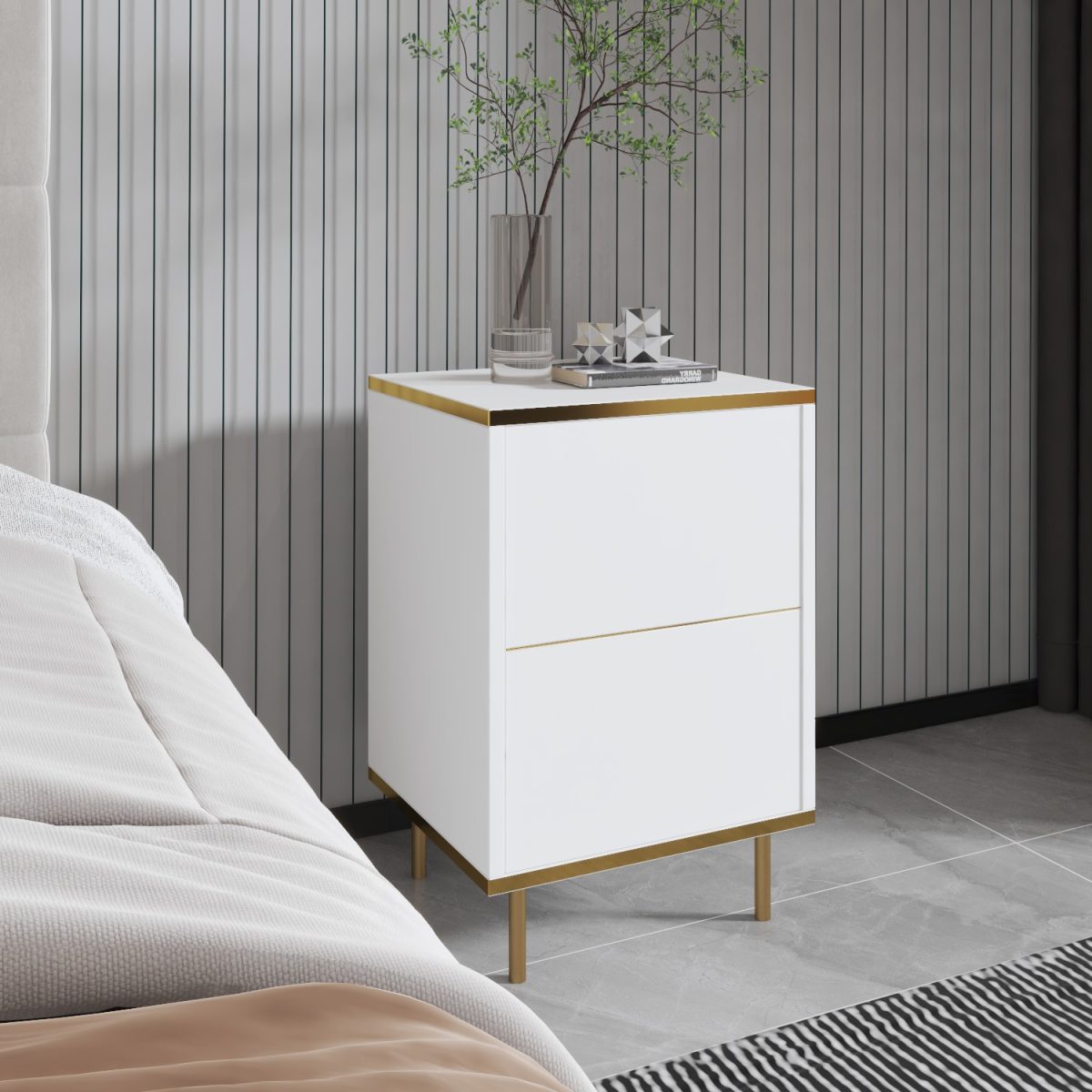 Imaj - White, Gold – Ноќна масичка - Image 3