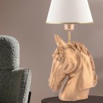 Horse - White, Gold – Светилка за маса