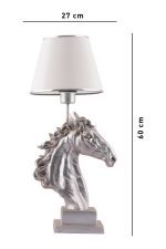 Horse - White, Silver – Светилка за маса - Image 6