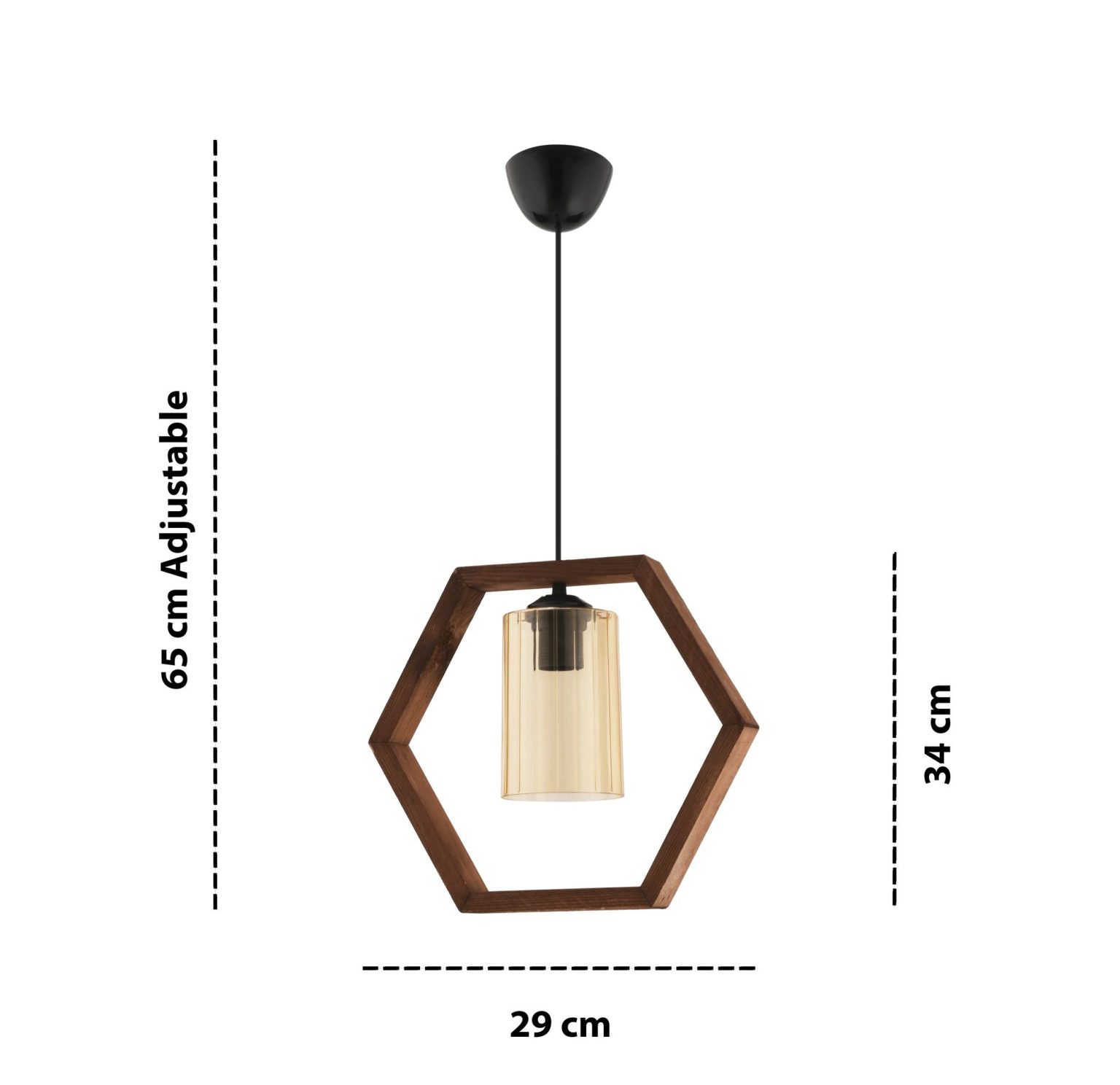 Hexagon Single Dark Glass – Лустер - Image 3