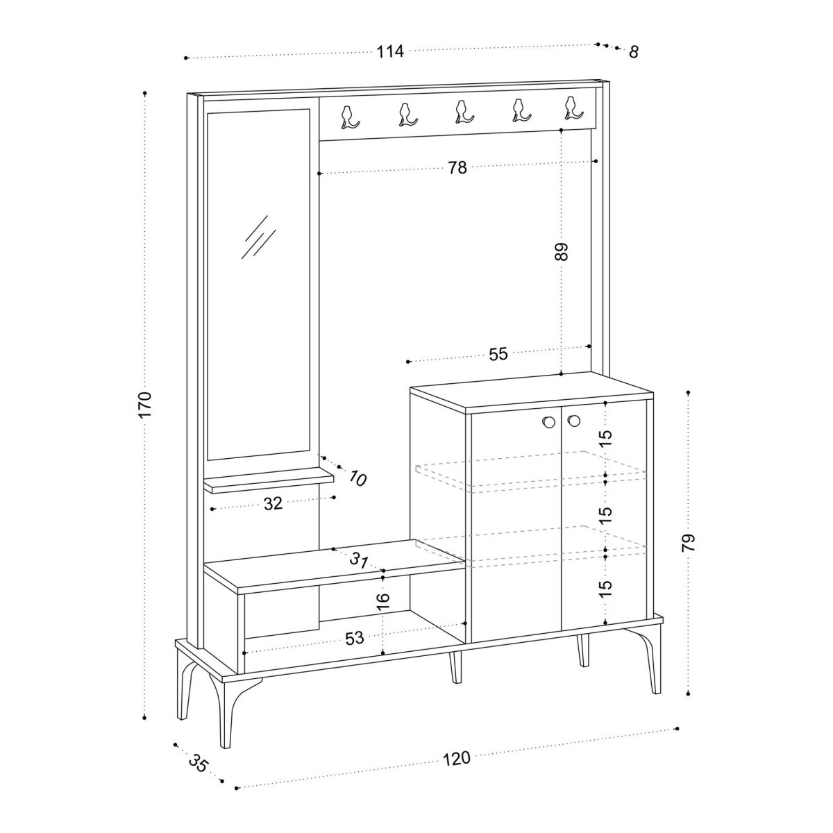 Andy – Гардеробер за претсобје - Image 5