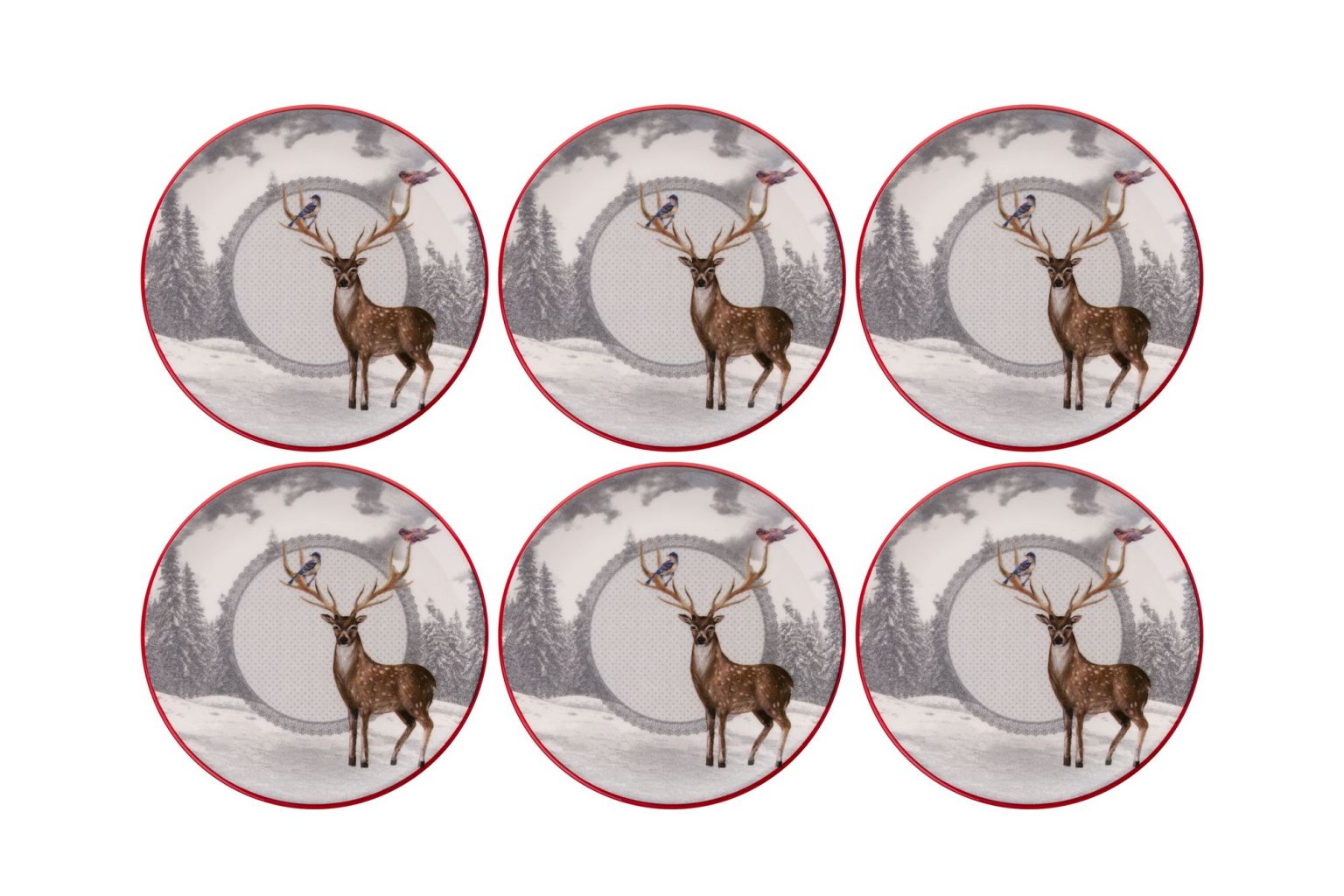 Deer Winter – Комплет чинии за десерт (6 парчиња) - Image 3