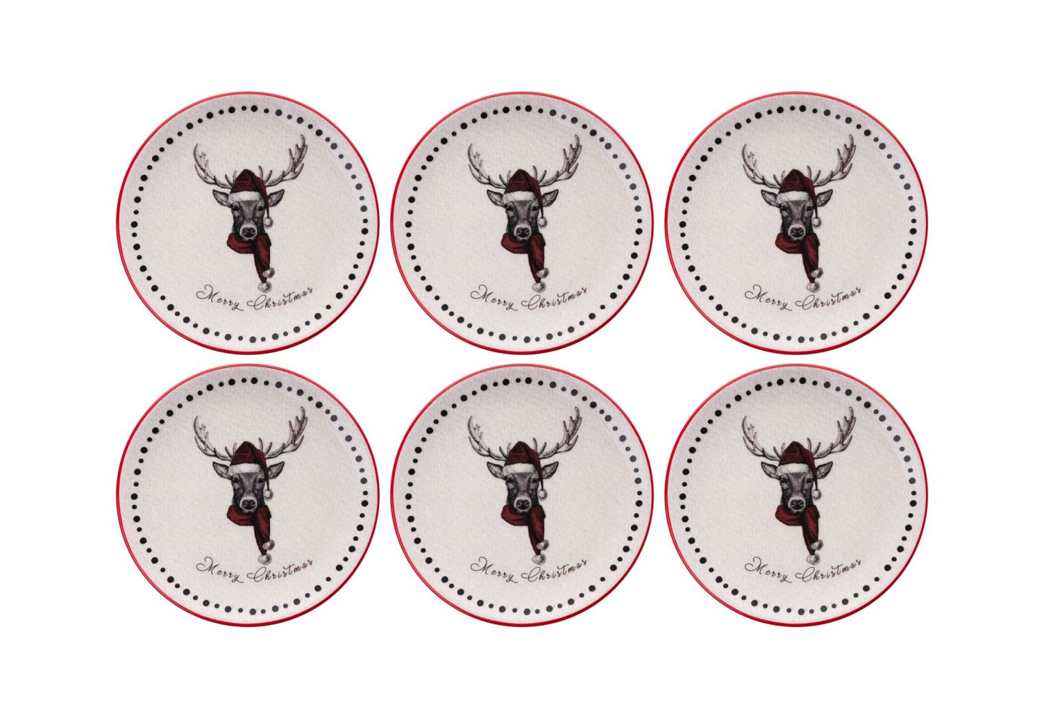 Xmas Merry – Комплет чинии за десерт (6 парчиња) - Image 3