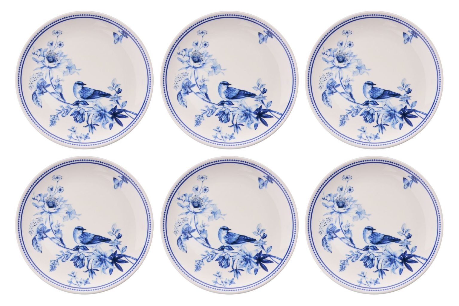 Blue Bird – Комплет чинии за десерт (6 парчиња) - Image 2