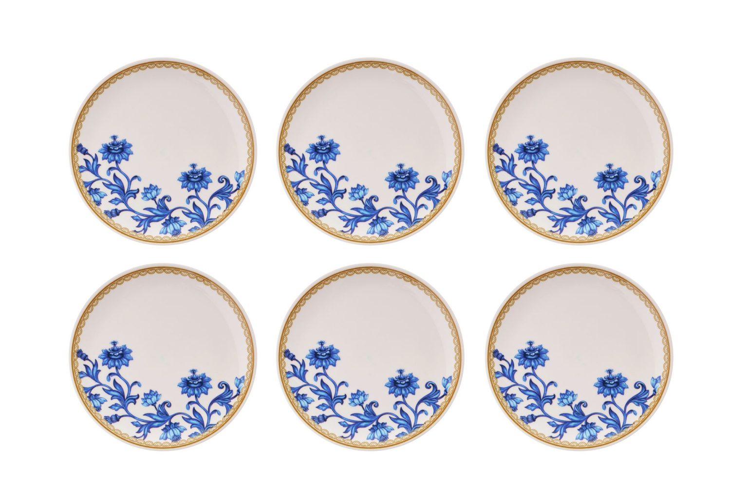 Golden Blue Ivy – Комплет чинии за десерт (6 парчиња) - Image 2