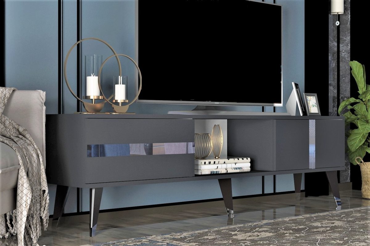 Vania - Anthracite, Silver – ТВ комода - Image 2