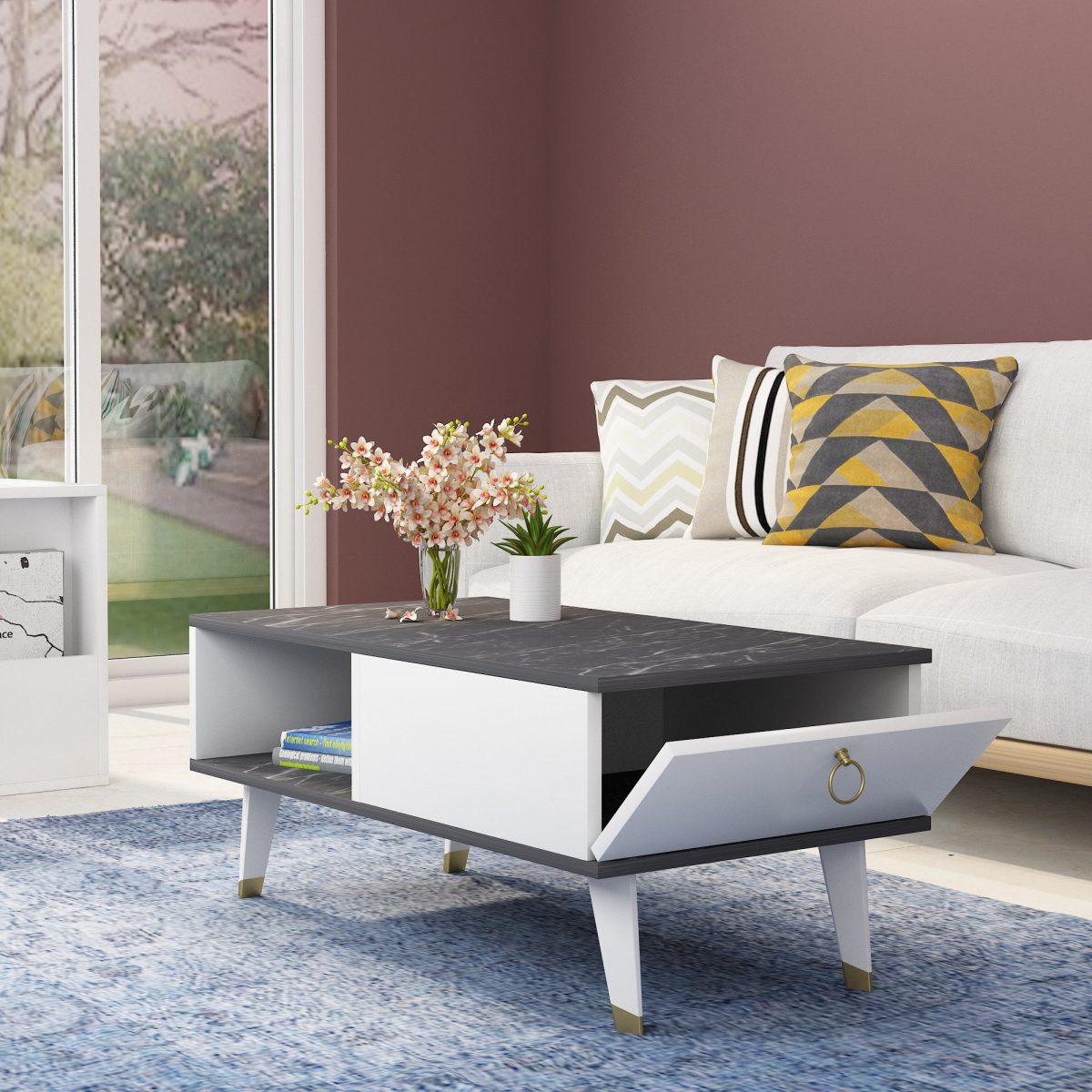 Delux - Black, White – Маса за кафе - Image 2