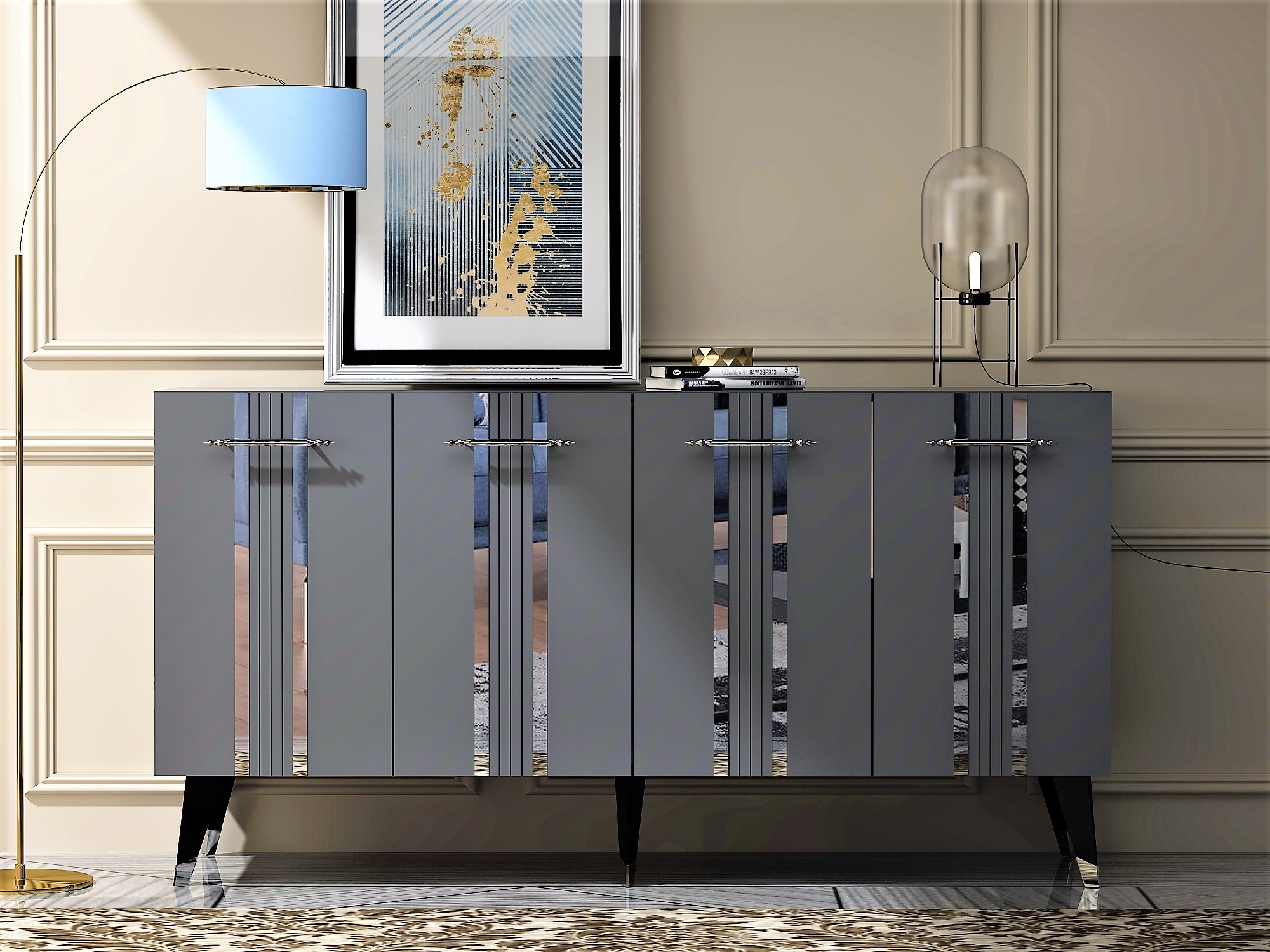 475OLV174220-201.jpg Asel - Anthracite, Silver – Конзола - Image 1