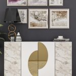 Afra KM120 - White, Ephesus Marble, Gold – Конзола