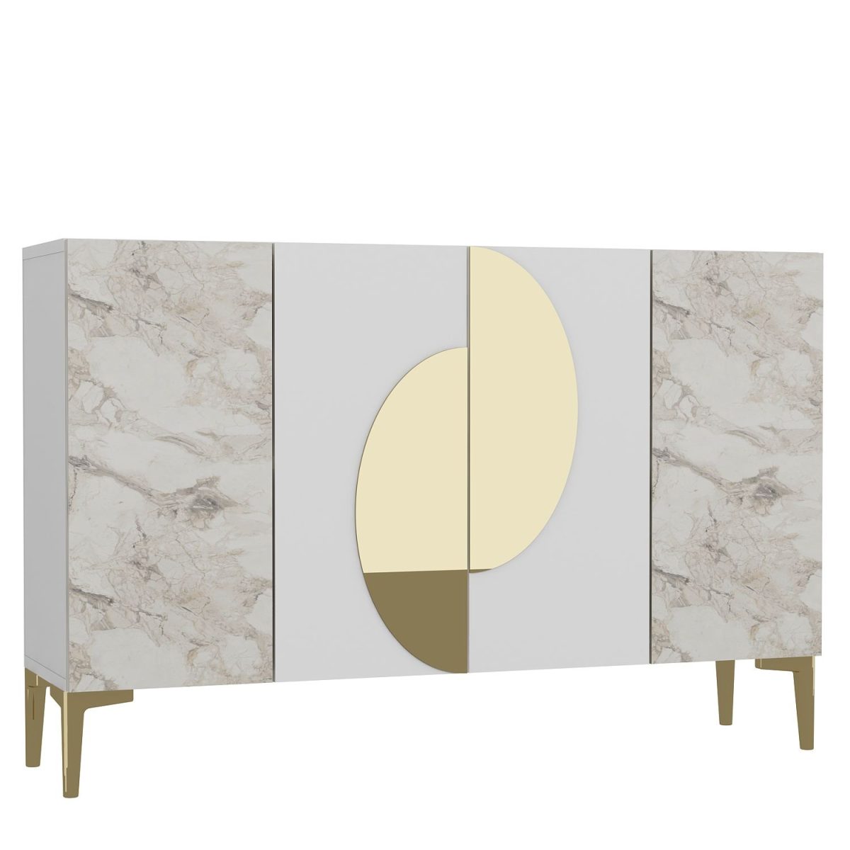 Afra KM120 - White, Ephesus Marble, Gold – Конзола - Image 4