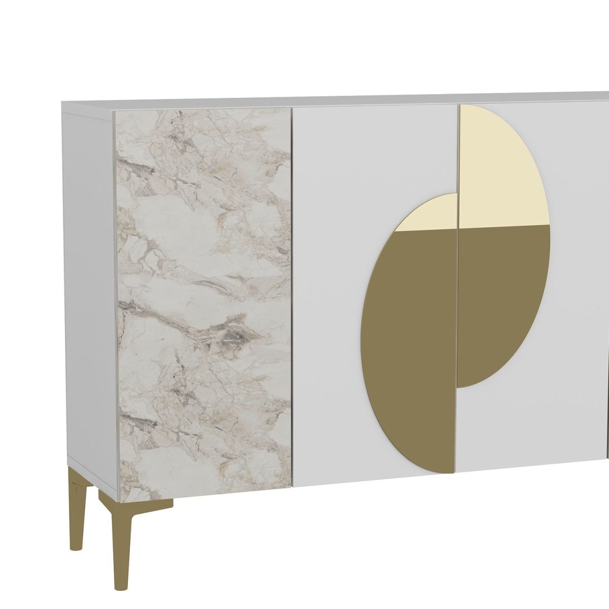 Afra KM120 - White, Ephesus Marble, Gold – Конзола - Image 5