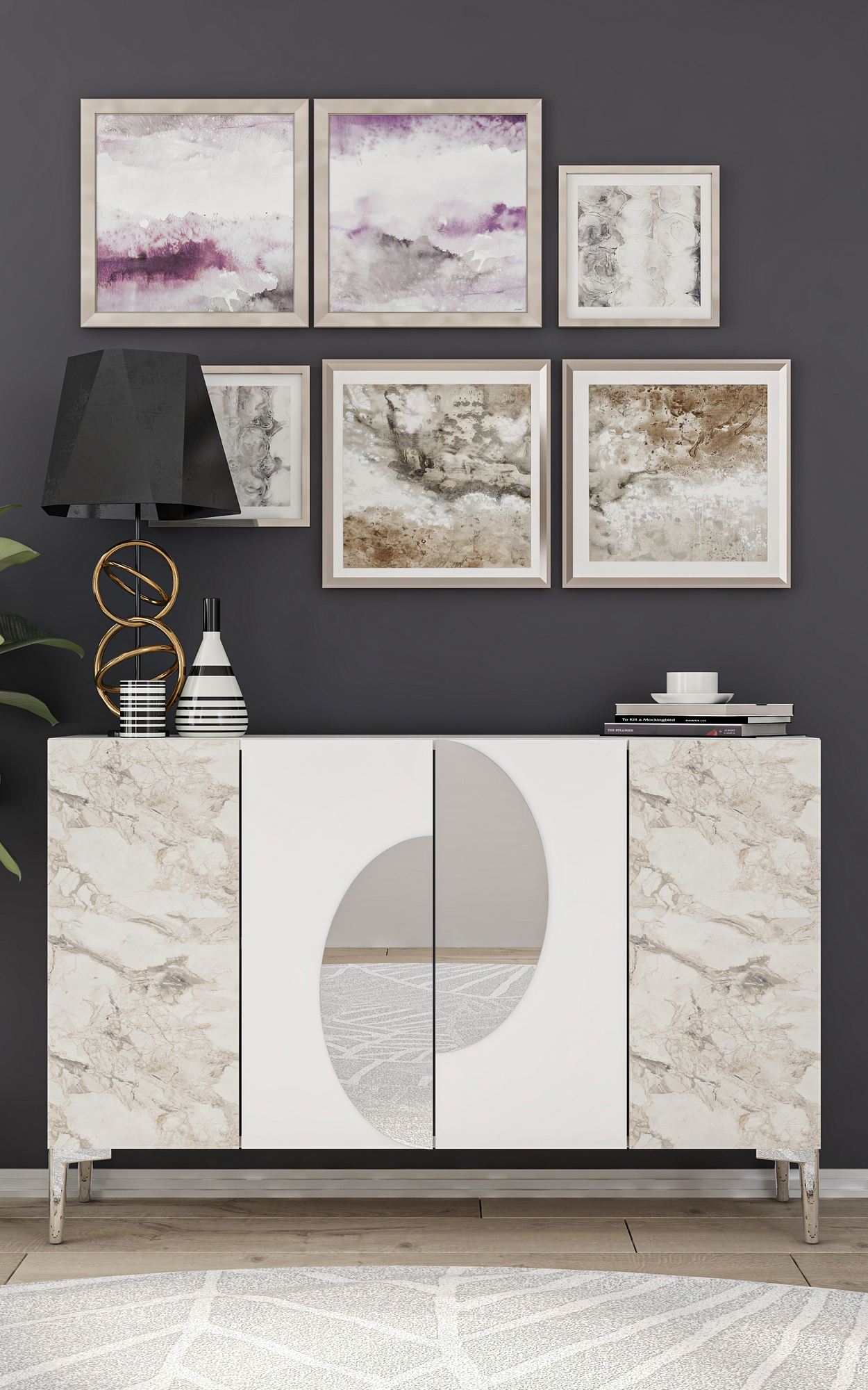 475OLV233620-201.jpg Afra KM120 - White, Silver – Конзола - Image 1