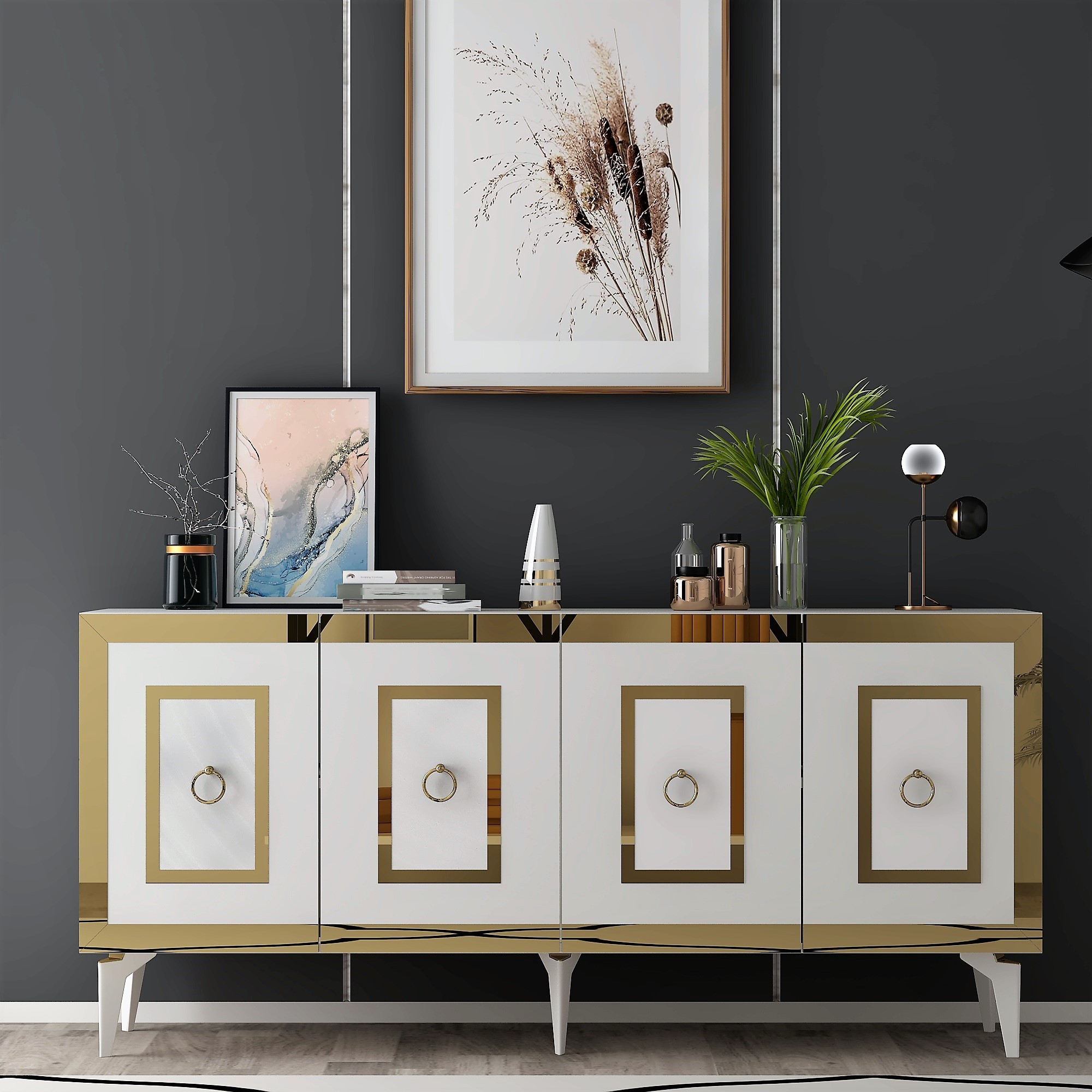 475OLV274520-201.jpg Karya - White, Gold – Конзола - Image 1