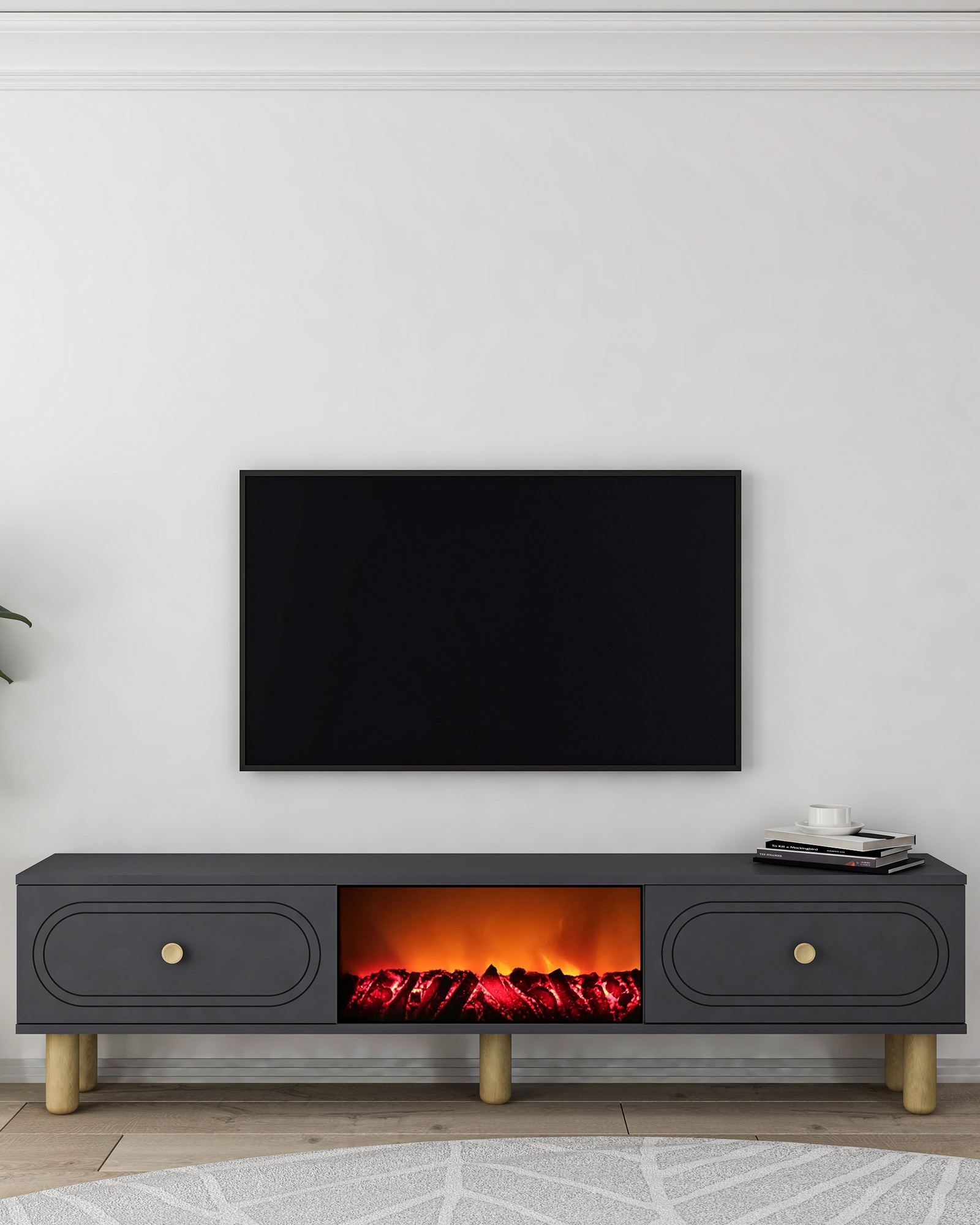 475OLV335520-201.jpg Polen Bohem Fireplace - Anthracite – ТВ комода - Image 1