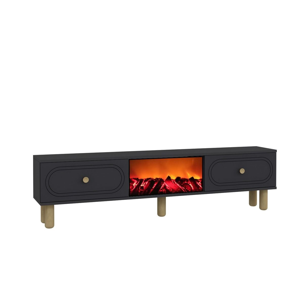 Polen Bohem Fireplace - Anthracite – ТВ комода - Image 4
