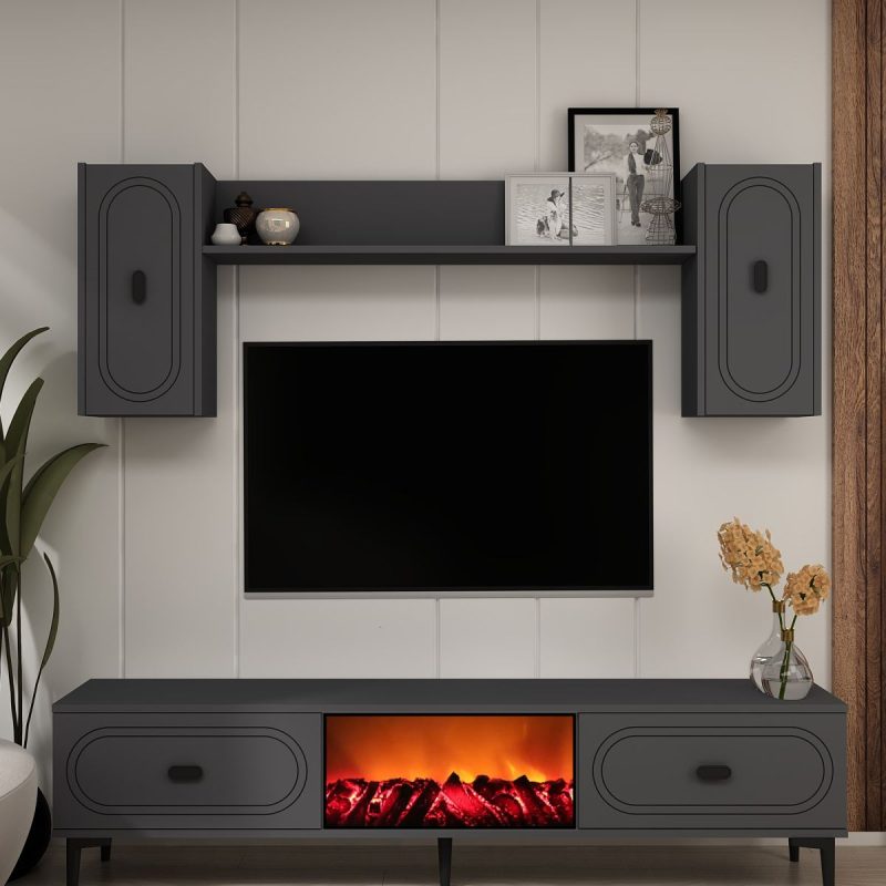Weny Bohem Fireplace - Anthracite – ТВ комода
