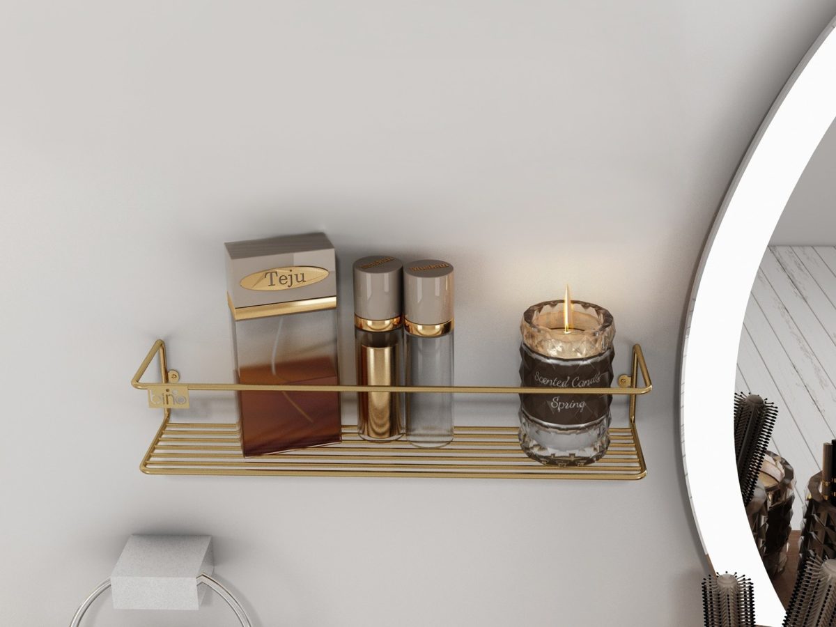 Banyo Makyaj Rafı, Baharatlık - Gold – Ѕидна полица - Image 6