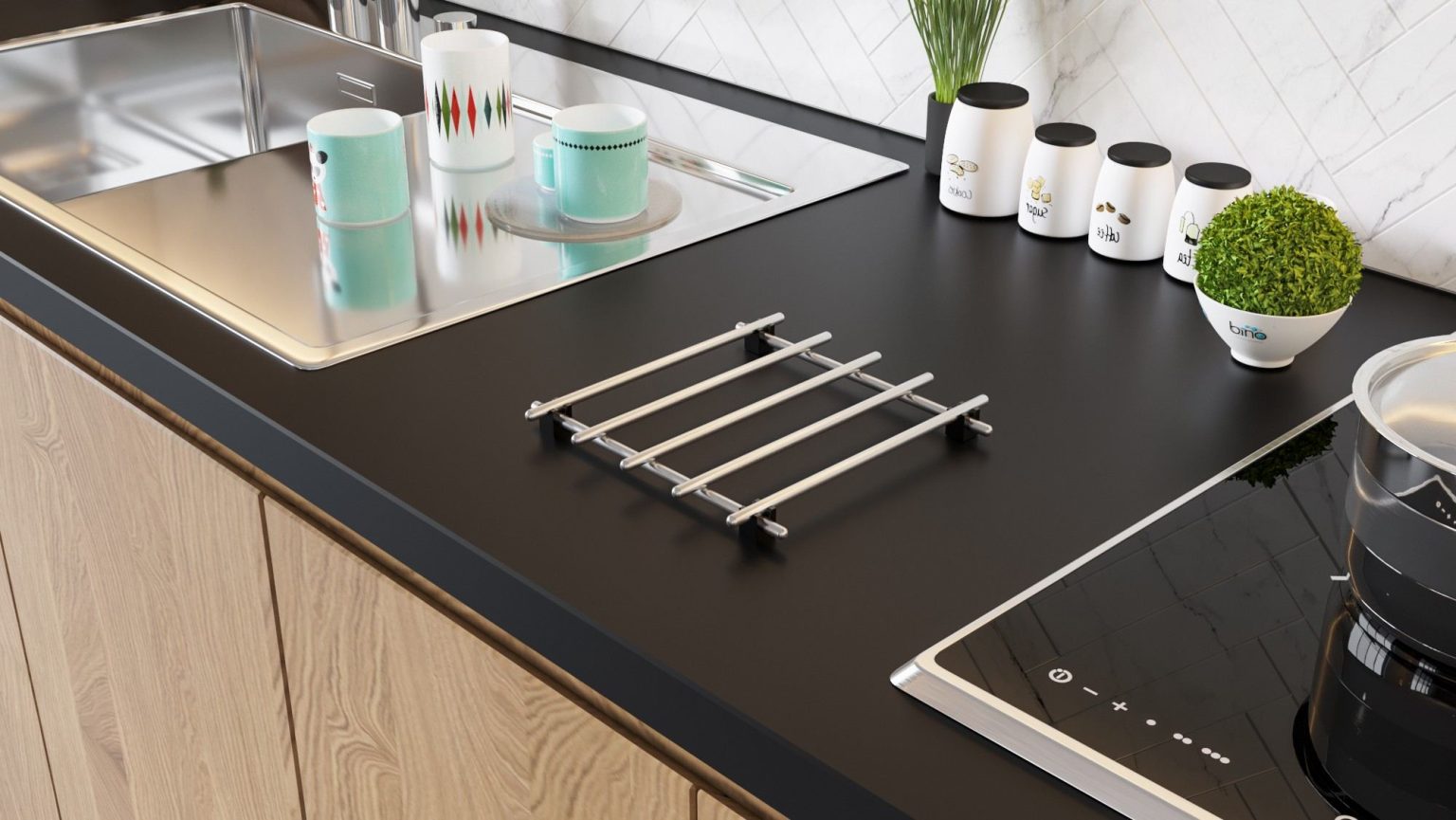 Tezgah Koruyucu Metal Krom – Тривет - Image 2