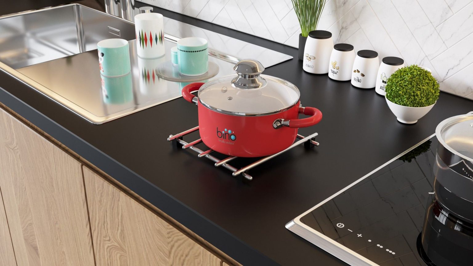 Tezgah Koruyucu Metal Krom – Тривет - Image 4