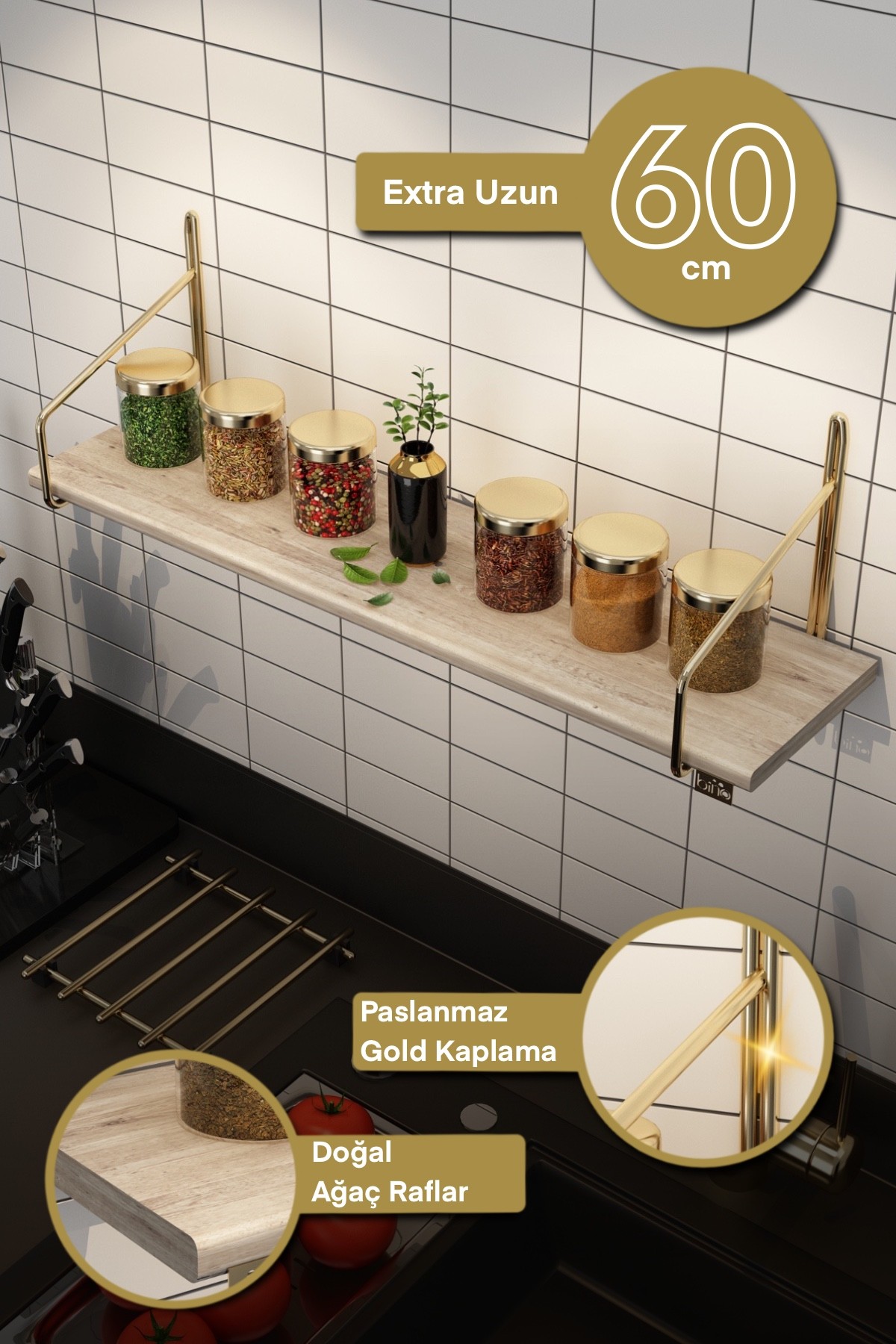 498HFT112020-201.jpg Duvar Rafı 60 cm Extra – Ѕидна полица - Image 1