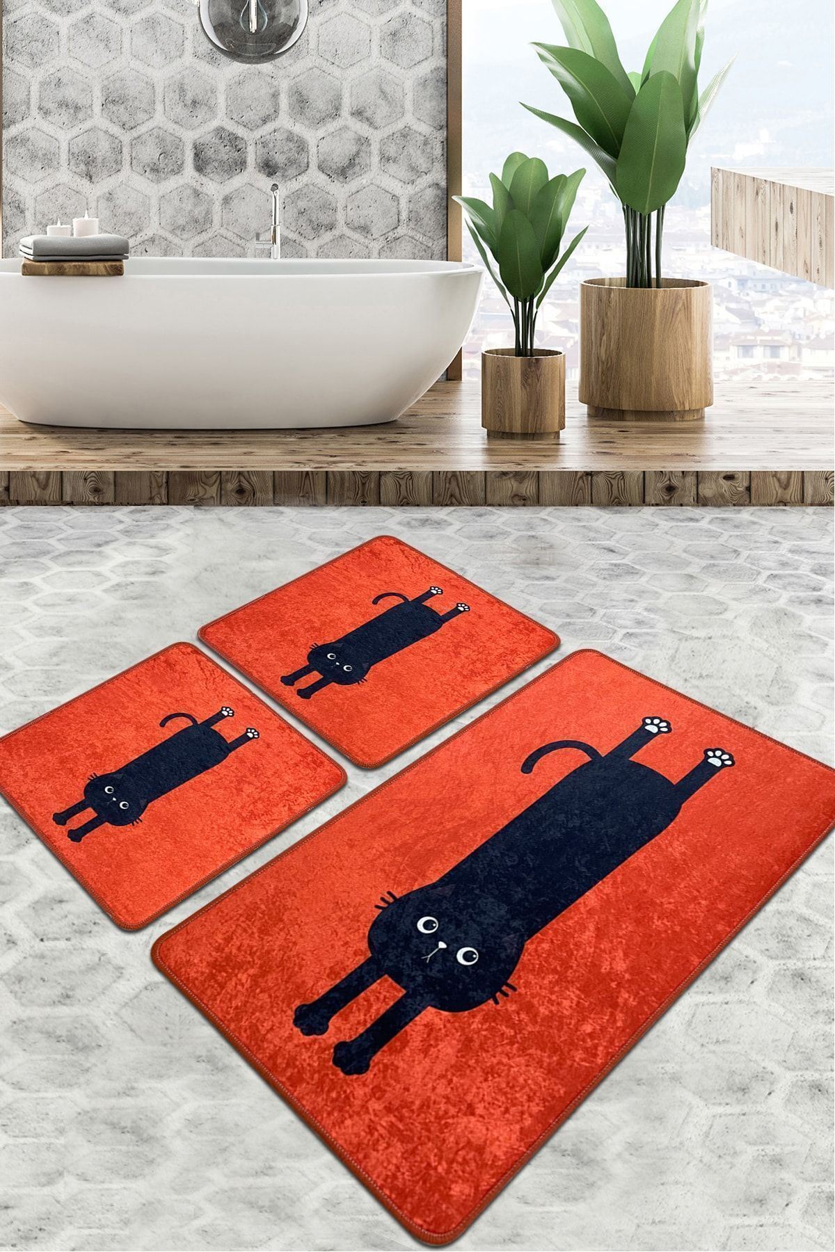 510CHL147020-201.jpg Comfort - Red – Патосници за бања (3 парчиња) - Image 1