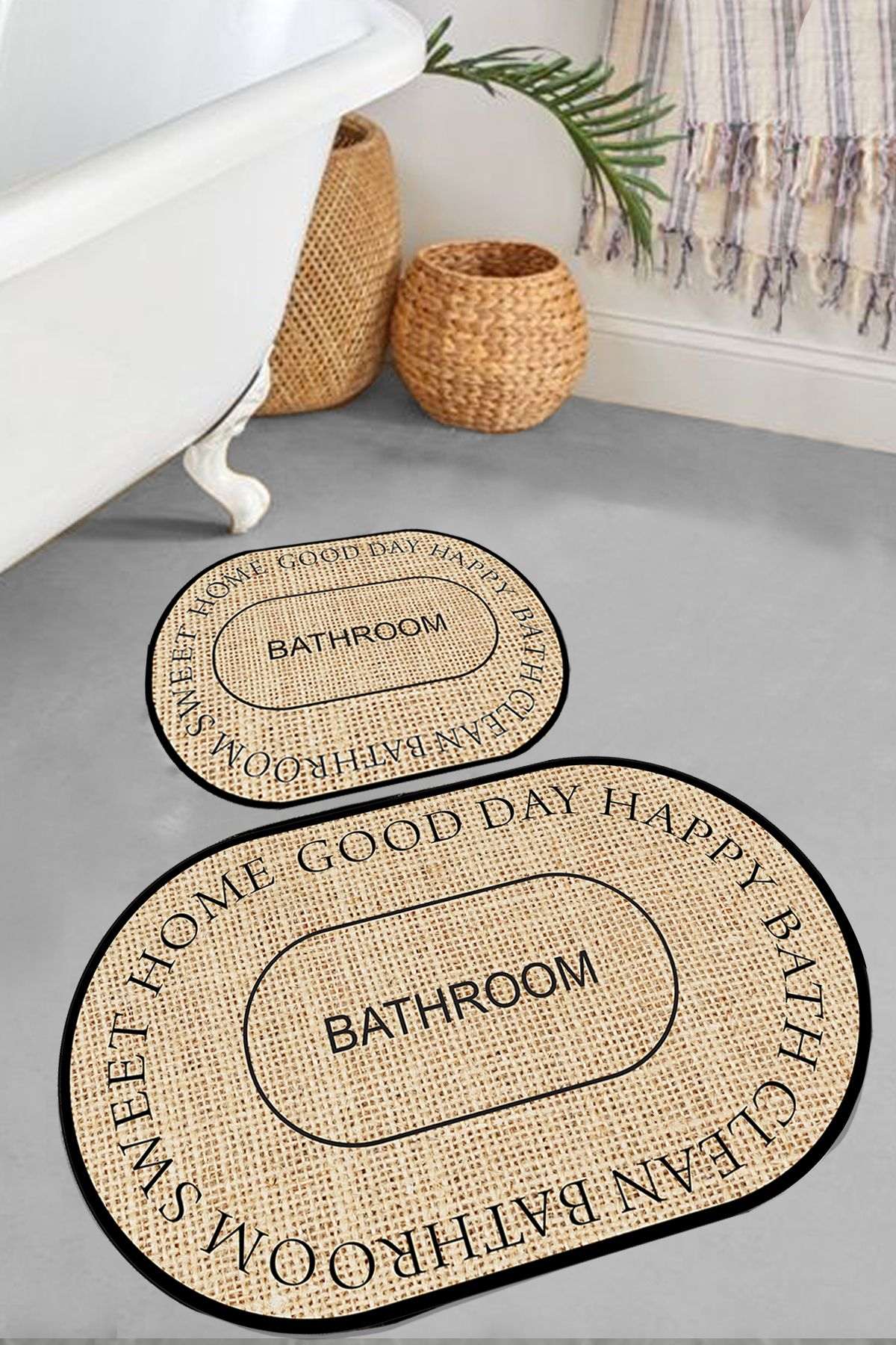 510CHL149520-201.jpg Baindos - Beige – Патосници за бања (2 парчиња) - Image 1