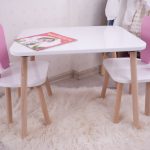 Bunny Two Chair Set - Pink, White – Комплет детска маса