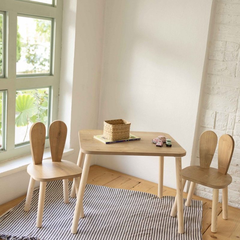 Bunny Two Chair Set - Brown – Комплет детска маса