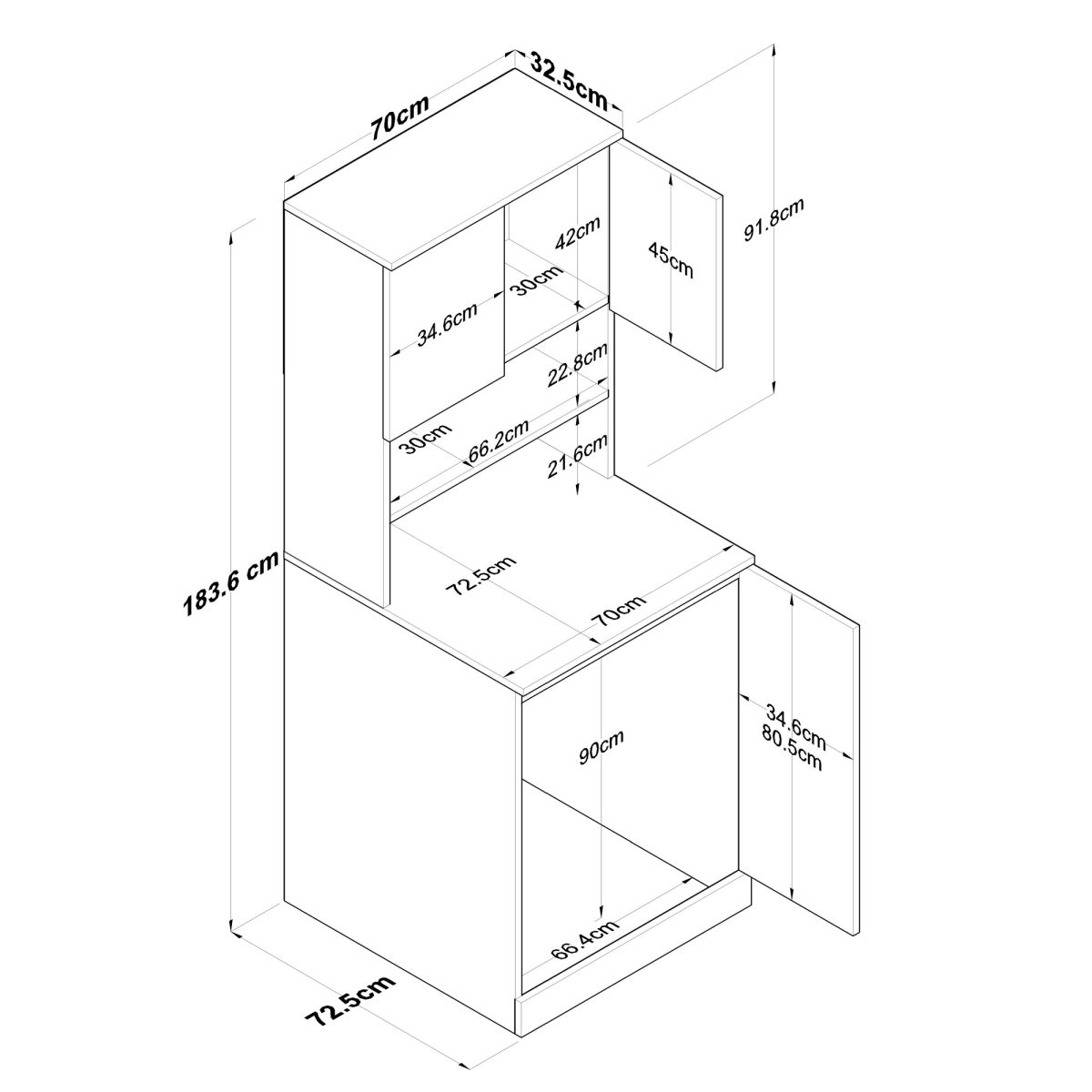 KD102 - 2160 - Walnut – Кабинет за машина за перење - Image 11