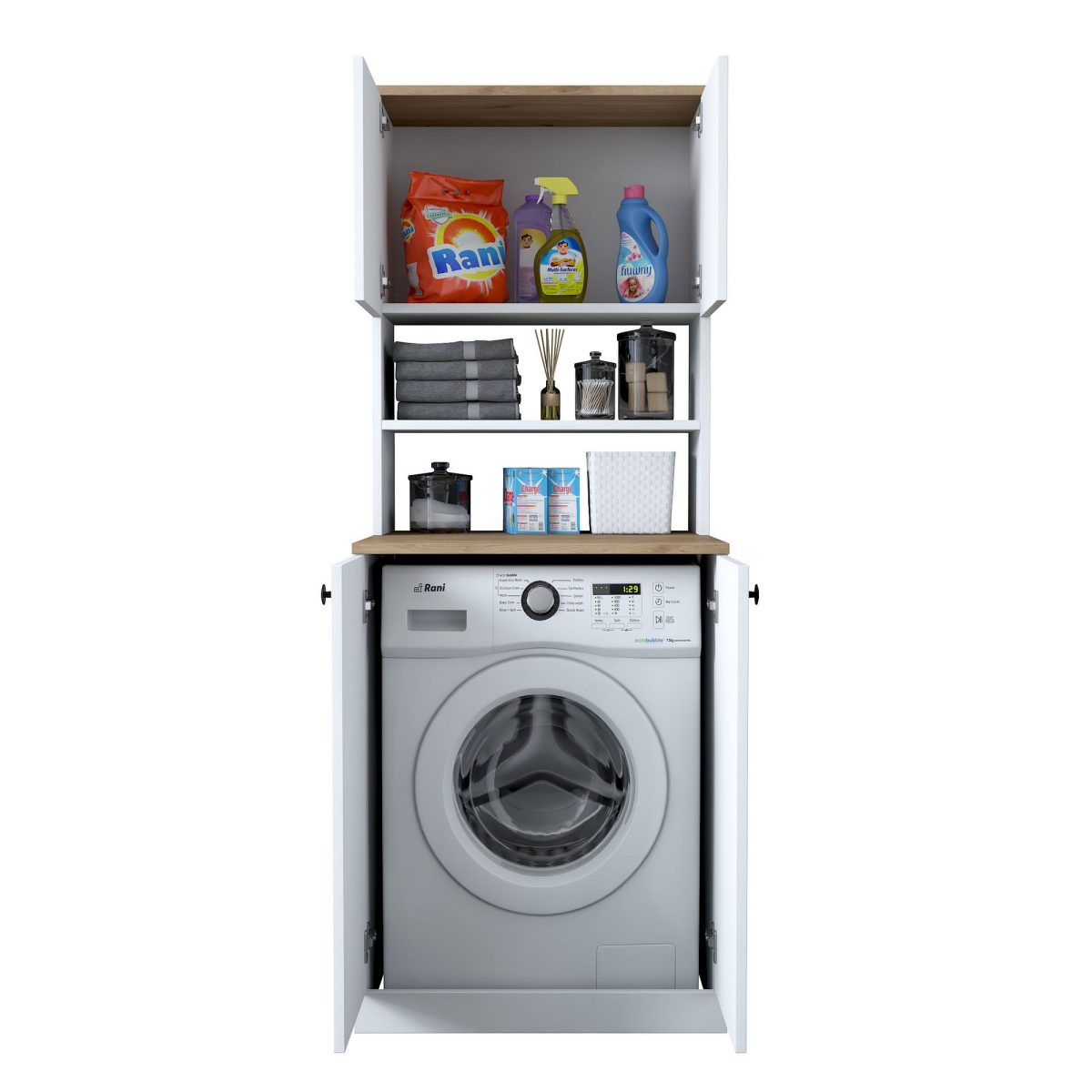 KD102 - 2160 - Walnut – Кабинет за машина за перење - Image 8