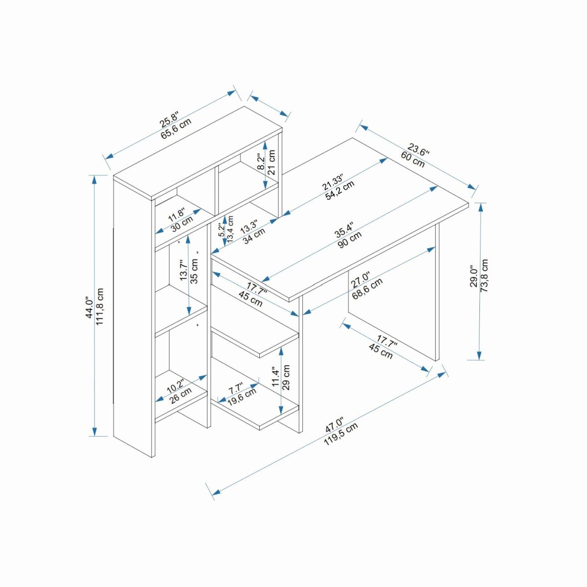 Bugra - White – Канцелариско биро - Image 6