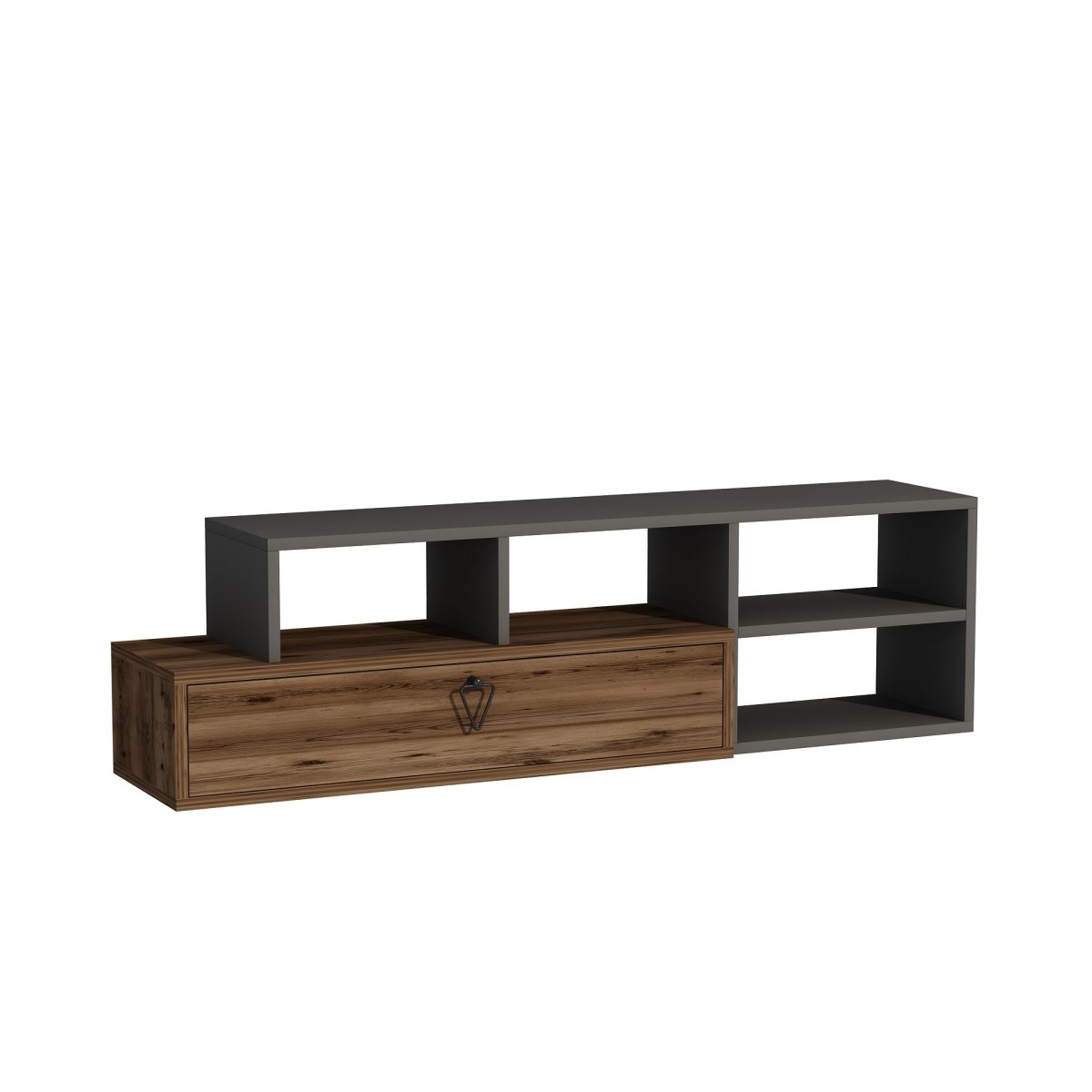 Duru - Light Walnut, Anthracite – ТВ комода - Image 5