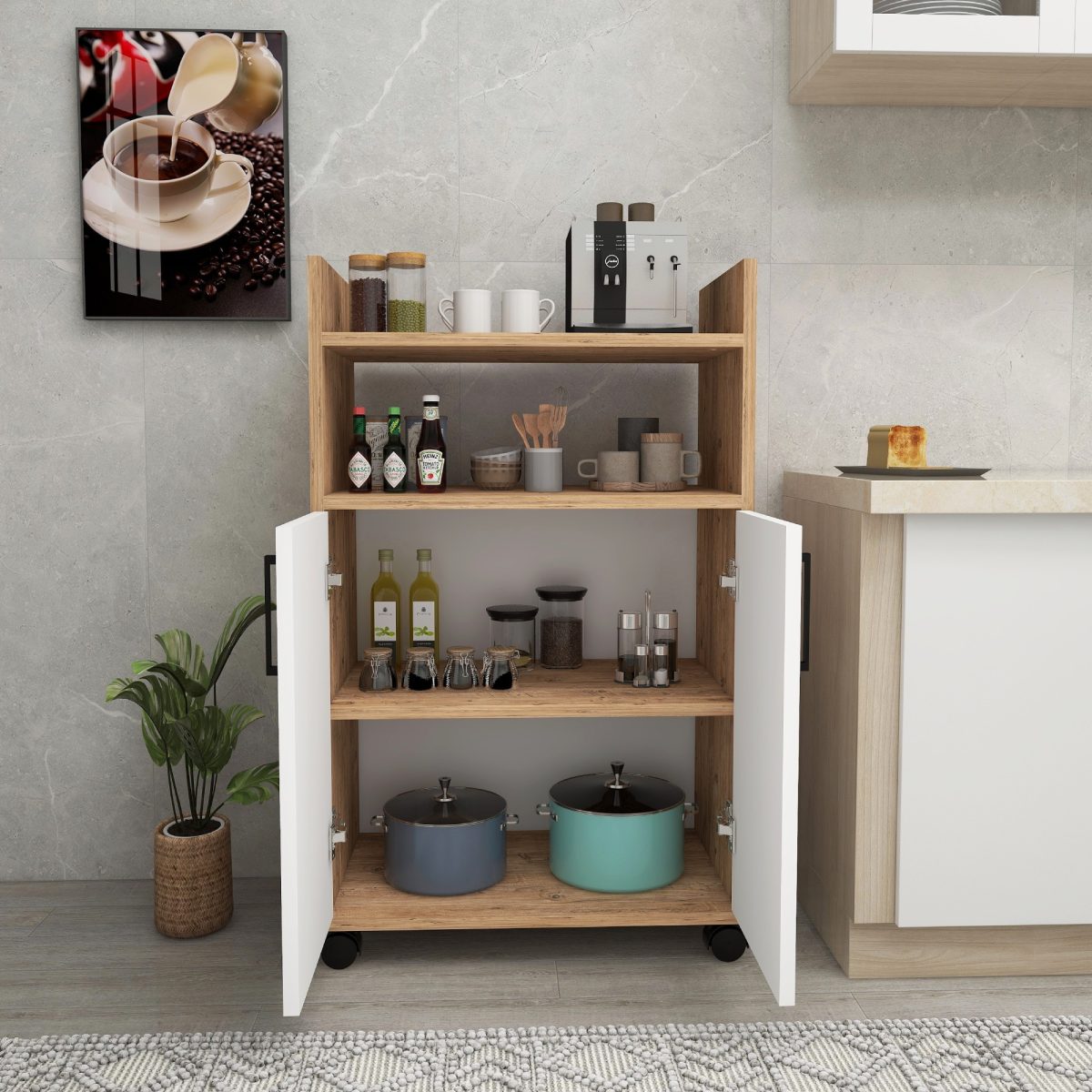 Tiraks - Atlantic Pine, White – Повеќе наменска комода - Image 6