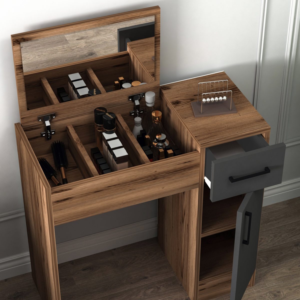 Inci - Light Walnut, Anthracite – Шминкерница - Image 3