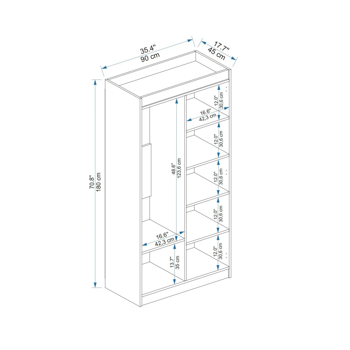 Akser - Atlantic Pine, Anthracite – Гардеробер - Image 6