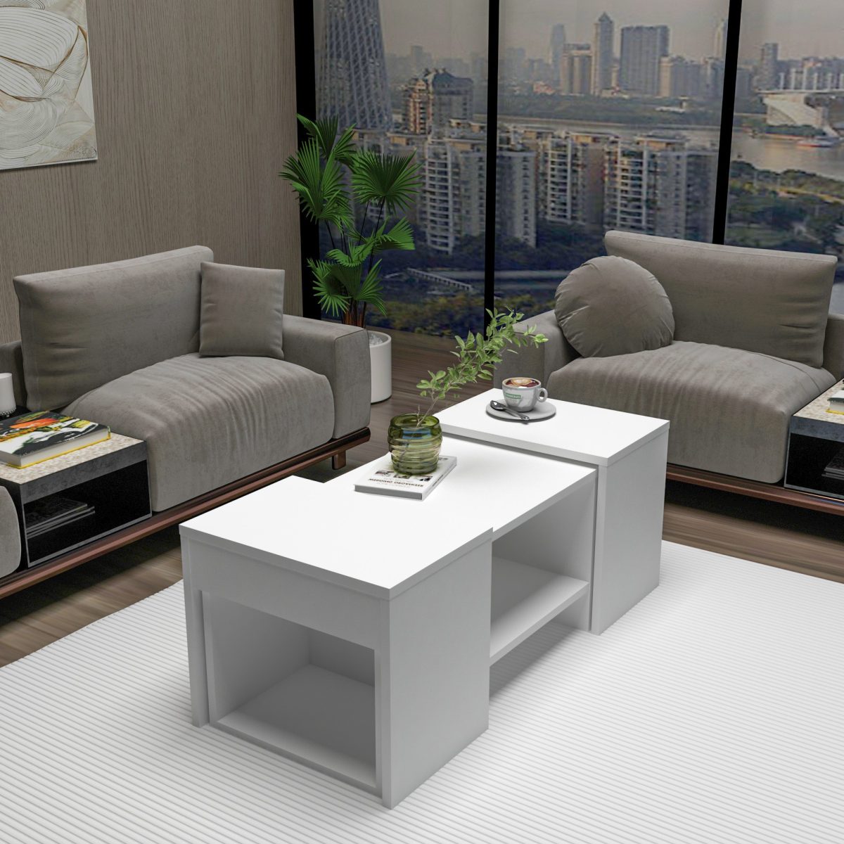 Sartos - White – Комплет масичка за кафе - Image 3