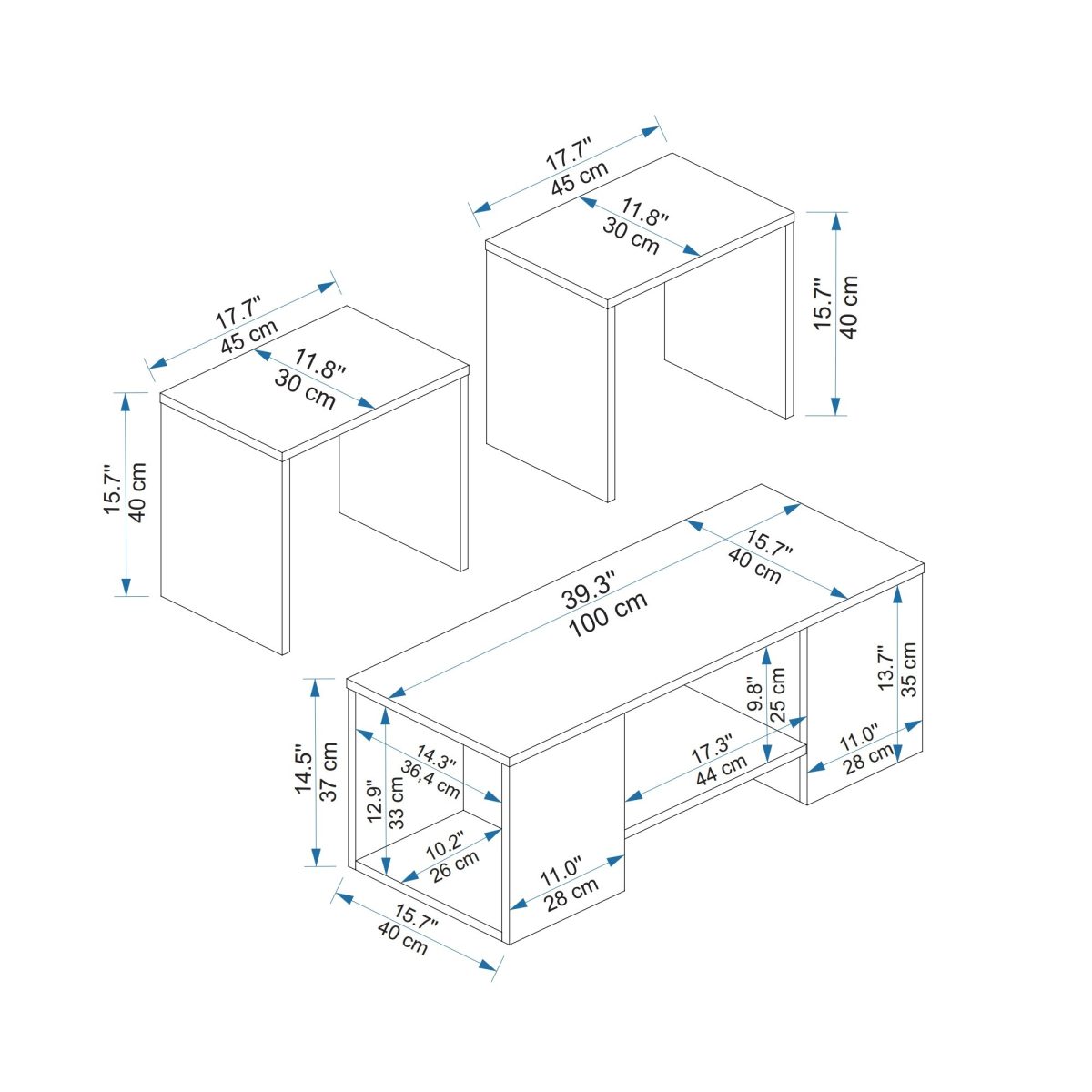 Sartos - Atlantic Pine, Beige – Комплет масичка за кафе - Image 9