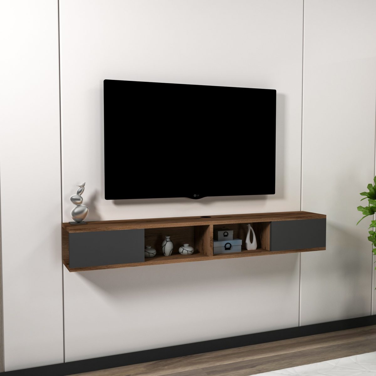 Mayer - Light Walnut, Anthracite – ТВ комода - Image 2