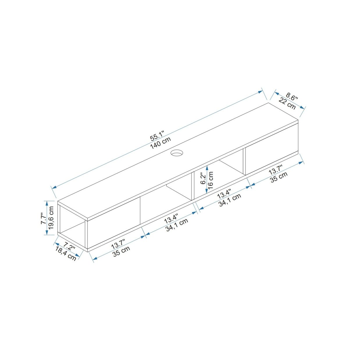 Mayer - Light Walnut, Anthracite – ТВ комода - Image 5