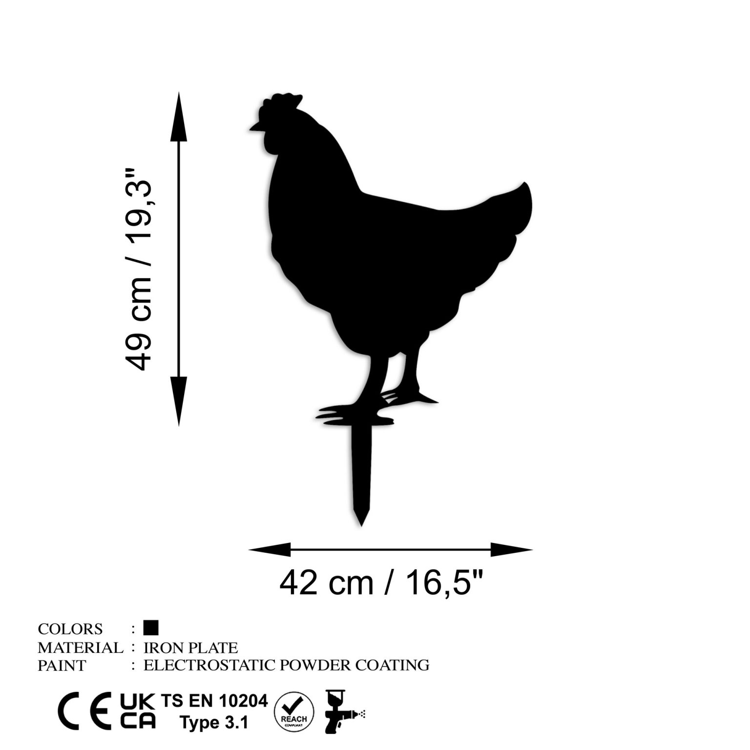 Chicken 01 – Декоративен градинарски објект - Image 6