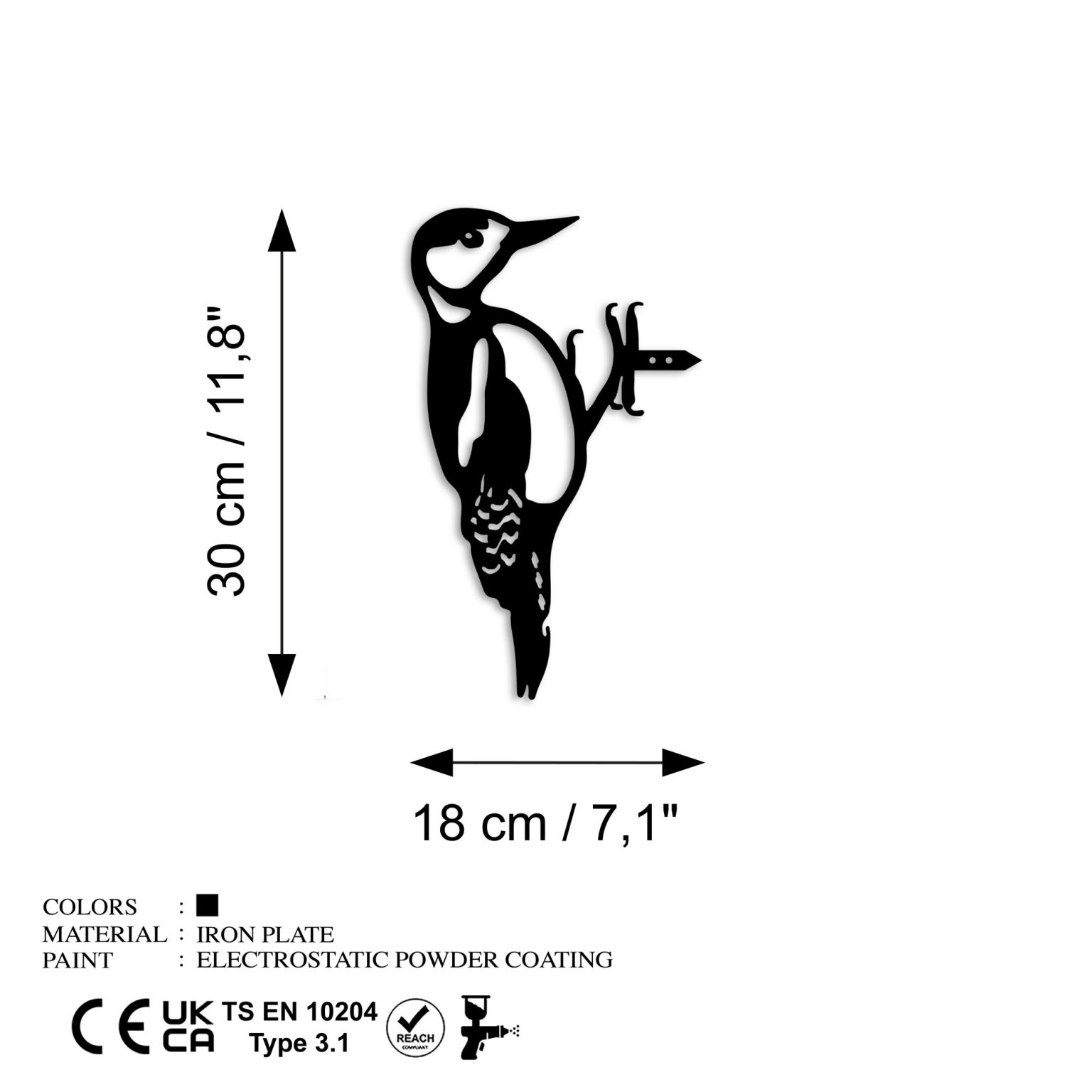 Bird On The Branch 01 - Black – Декоративен градинарски објект - Image 6