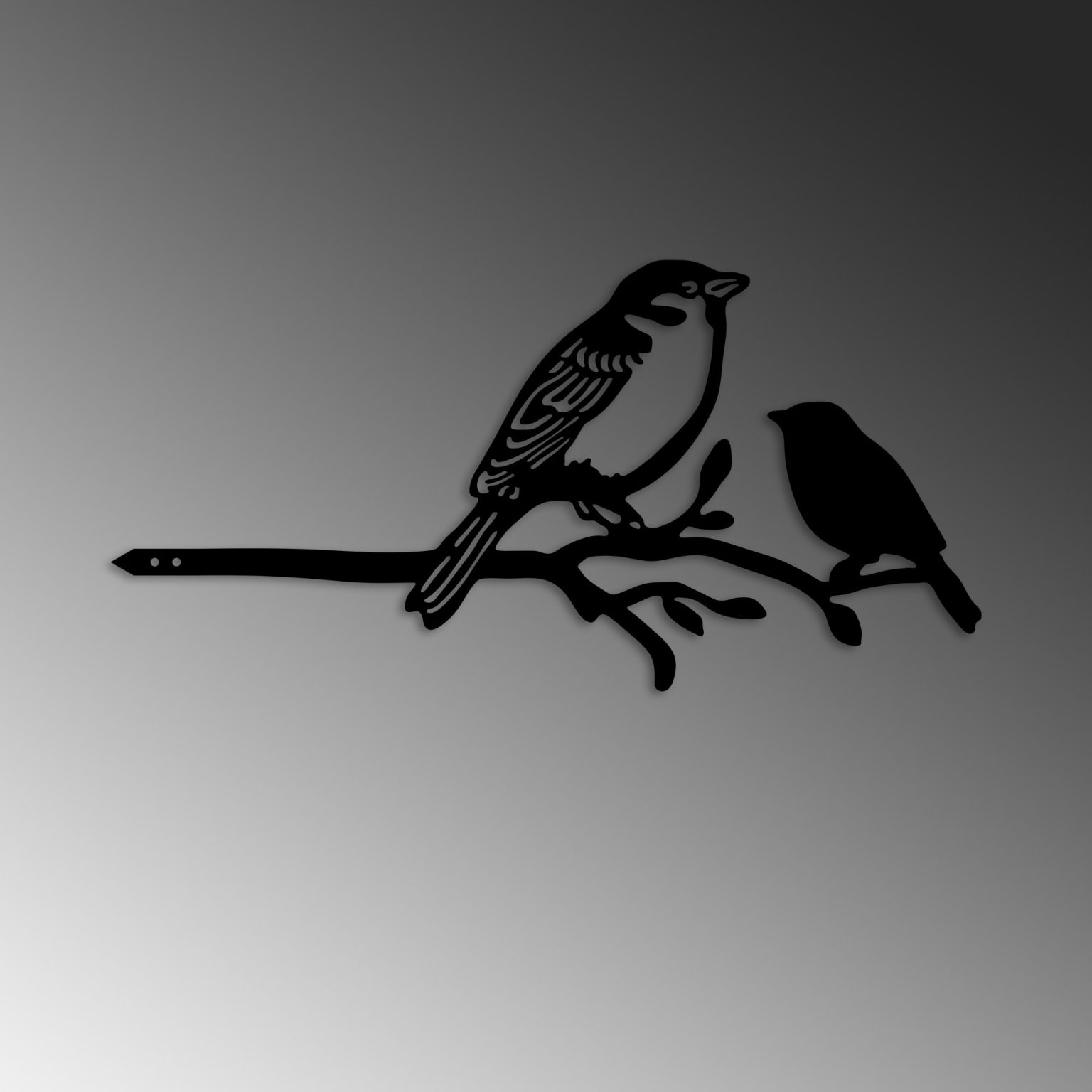 Bird On The Branch 02 - Black – Декоративен градинарски објект - Image 5