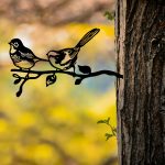 Bird On The Branch 04 - Black – Декоративен градинарски објект