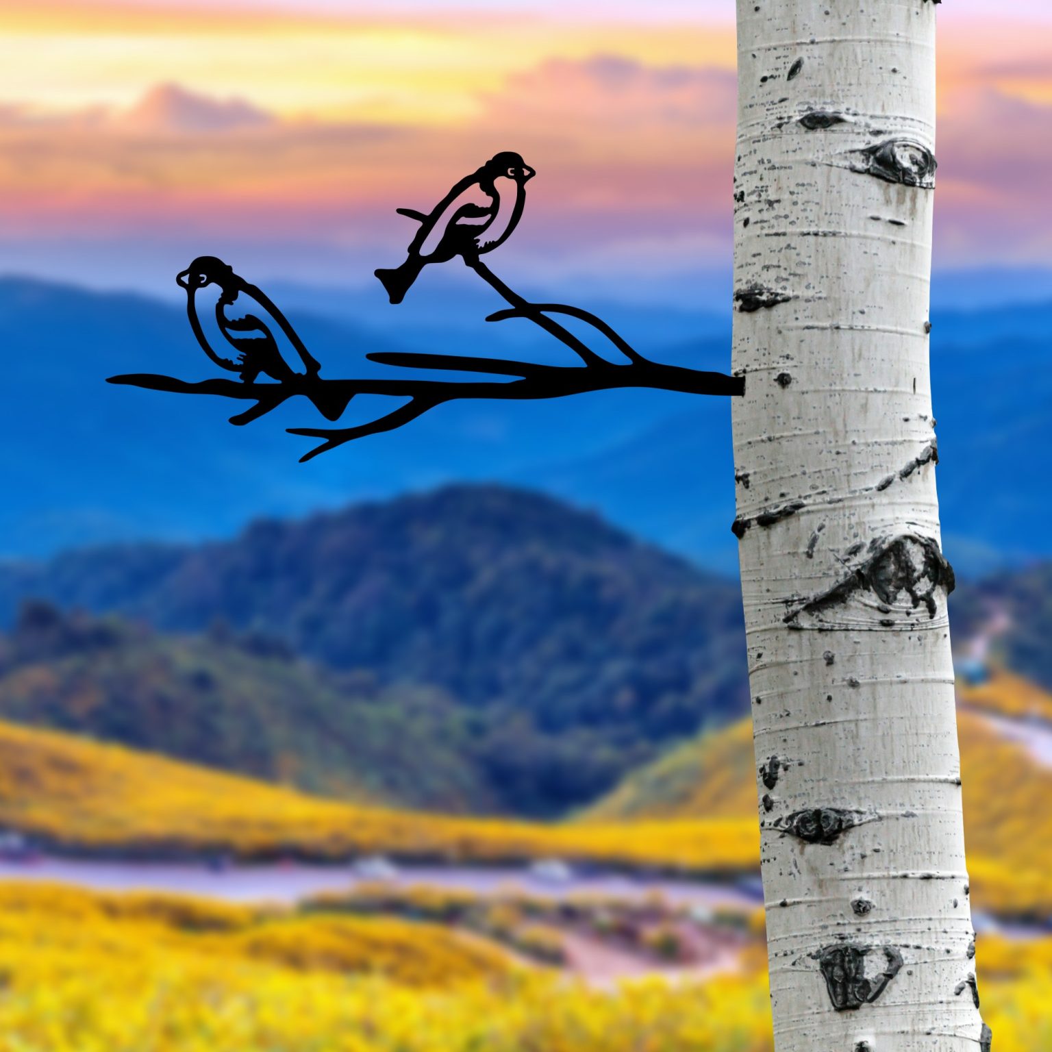 Bird On The Branch 08 - Black – Декоративен градинарски објект - Image 2