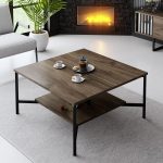 Black Line - Walnut, Black – Маса за кафе