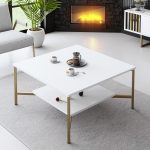 Gold Line - White, Black – Маса за кафе